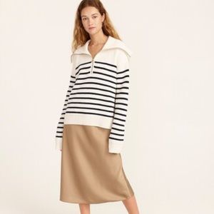 J.crew Cashmere half-zip pullover sweater in stripe